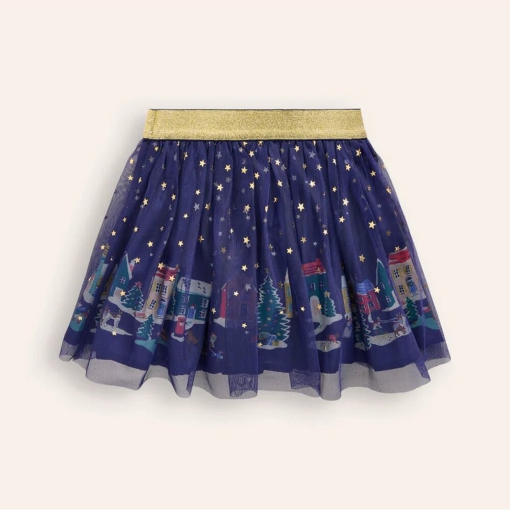 Mini Boden Starry Night Holiday Skirt - Picture 2 of 7